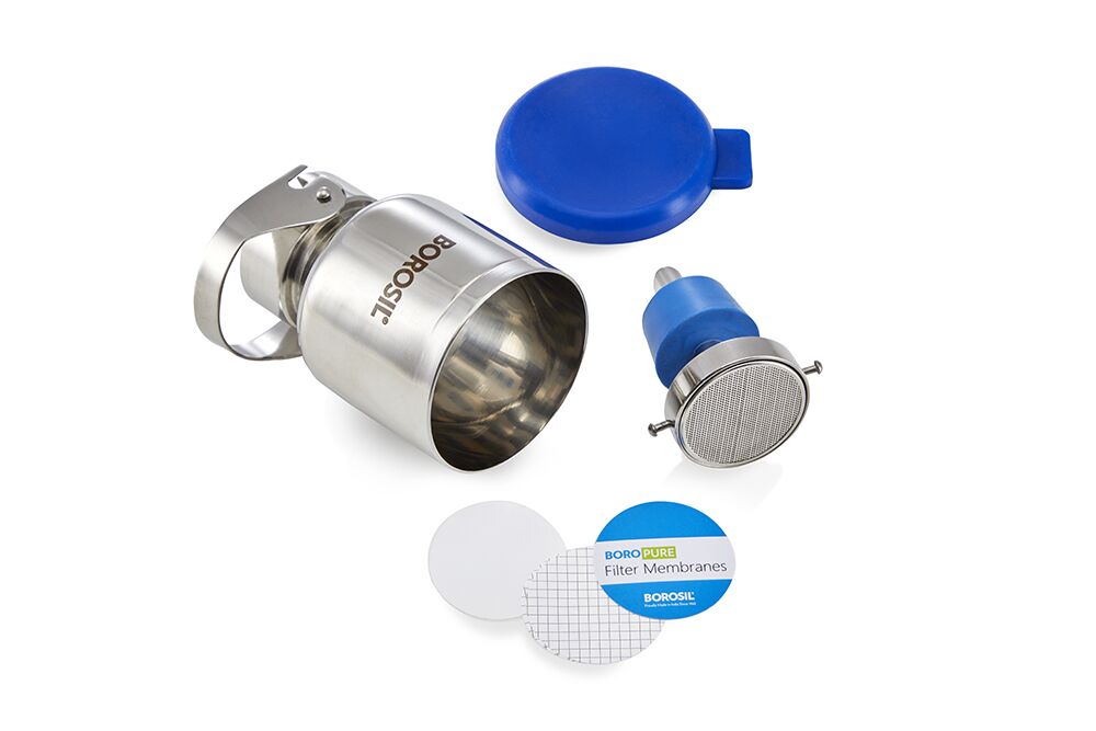 SS-Funnel-inbuilt-clamp Stainless Steel Filter Funnel
